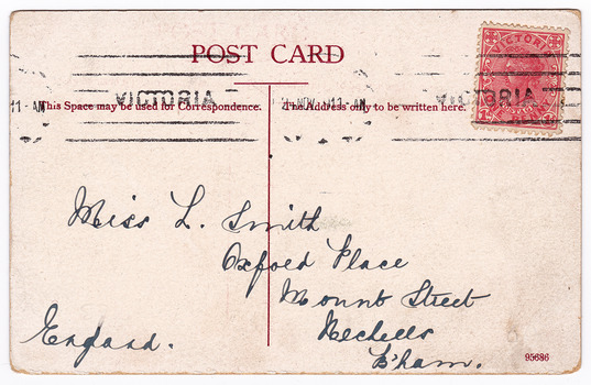 Reverse of postcard.
