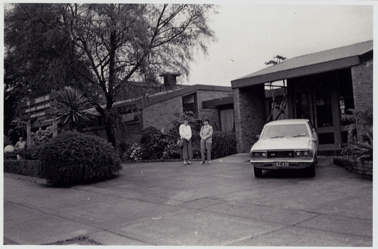 A black and white photograph taken at The Cumberland guest house in Marysville.