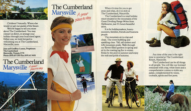 An information brochure regarding the accommodation and facilities available at The Cumberland guest house in Marysville.