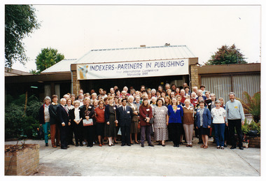 A colour photograph taken at The Cumberland guest house in Marysville. The photograph was taken during the first international Indexers Conference that took place in March 1995.