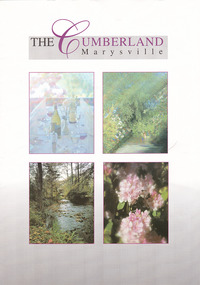An information brochure regarding the accommodation and facilities available at The Cumberland guest house in Marysville. It also includes a separate package deal leaflet and a tariff list.
