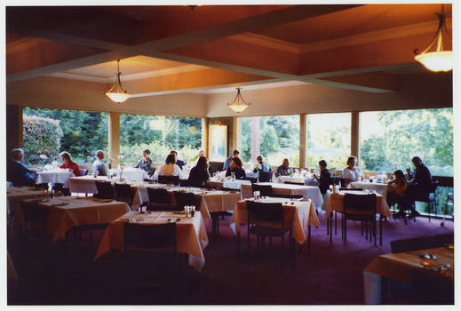 A colour photograph taken of the dining area in The Cumberland guest house in Marysville.