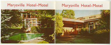 An accommodation flyer regarding the amenities available at the Marysville Hotel Motel in Marysville.