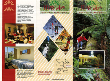 An information brochure regarding the accommodation and facilities available at the Marysville Hotel Motel in Marysville.