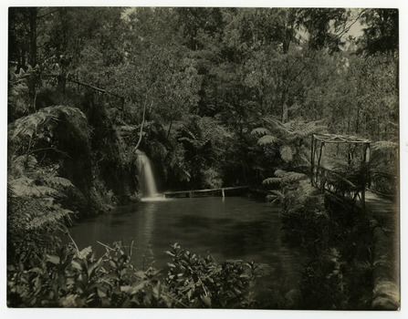 A black and white photograph taken at Kerami Guesthouse in Marysville. The original Kerami Guesthouse was built in 1907.