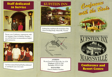 An accommodation brochure regarding the accommodation and facilities available at the Kufstein Inn in Marysville.