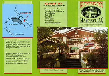 An accommodation brochure regarding the accommodation and facilities available at the Kufstein Inn in Marysville.
