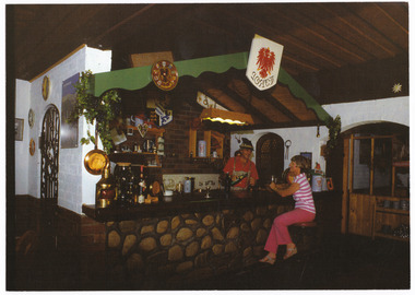 A colour photograph taken at the Kufstein Inn in Marysville. The photograph is of the inside bar area.