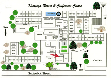 A floor plan layout of Kooringa Resort and Conference Centre in Marysville.
