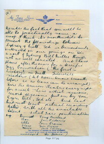 Correspondence, 10/10/1944 (estimated); Late October 1944