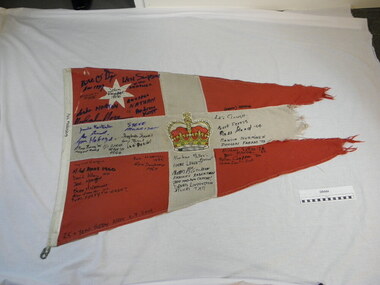 RMYS Burgee Signed, Believed by Evan Evans Flags, (estimated); Believed manufactured late 1990's