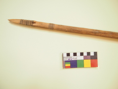 Barbed wooden spear