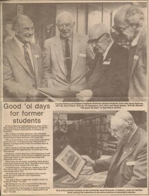 Newspaper Cutting, Good 'Ol Days for Former Students, 1/6/1987 (exact); The Courier