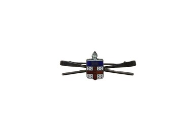 Tie pin, Church of England Grammar School silver tie pin with crest and crossed oars