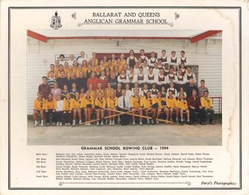 Coloured Photograph, Grammar School Rowing Club 1994, 1994