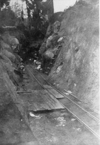Negative Photographic Reproduction, Building tramway track 1895, 13/4/1983