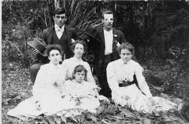 Negative Photographic Reproduction, Hilditch family group photo Dad, Mum, Rene, .. & Bill Mc Loud