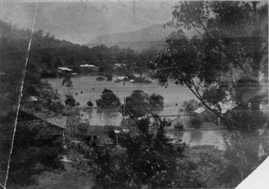 Negative Photographic Reproduction, Floods at Kelly’s flat 1933, Warburton