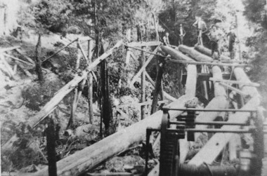 Negative Photographic Reproduction, A tramway bridge under construction, 1910 Mr Hansen & Andy