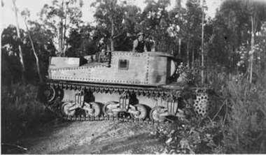 Negative Photographic Reproduction, George (Mick) Worlley’s Grant tank used for clearing scrub 1952 Hoddles Creek