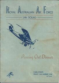 Document, Menu, Royal Australian Air Force 29th Squad Passing Out Dinner