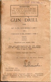 Handbook, GUN DRILL for QF 25-PR., GUN MARKS 2 and 3