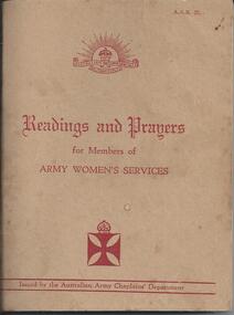 Book, Readings and Prayers for Members of ARMY WOMEN'S SERVICES