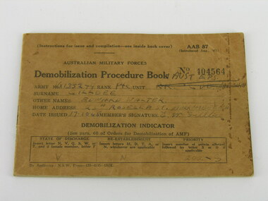 Book, Demobilization Procedure Book