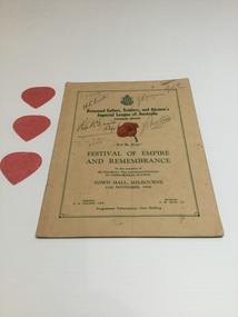 RSSAILA Event Programme collection, Festival of Empire and Remembrance 11 November 1944, October-November 1944