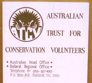 Sign: ATCV National Office, Ballarat 1983, 1983