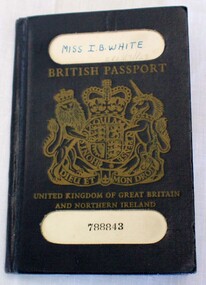 Booklet - Objects Belonging to Miss Isabella Beatrice White, Passport  and The State Savings Bank of Victoria Book, 1930's