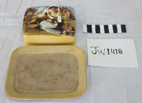 Butter Dish "The Jolly Boatman" Lid and Base