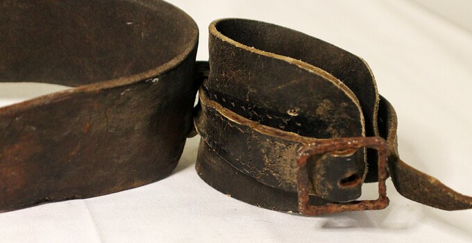Wrist section of restraint belt with buckle (right)