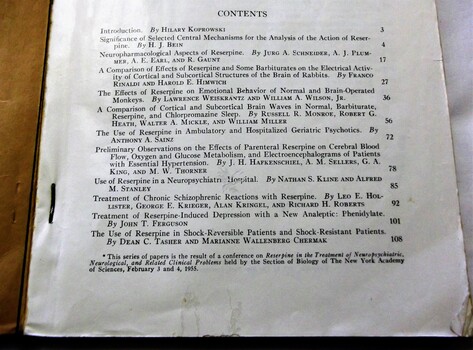 Contents - Page 1. A list of papers presented at the 1955 New York Conference.
