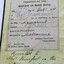 A closer image of certificate inside front cover. Printed and hand written text.