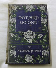 Blue paperboard cover with stencilled flowers and leaves 