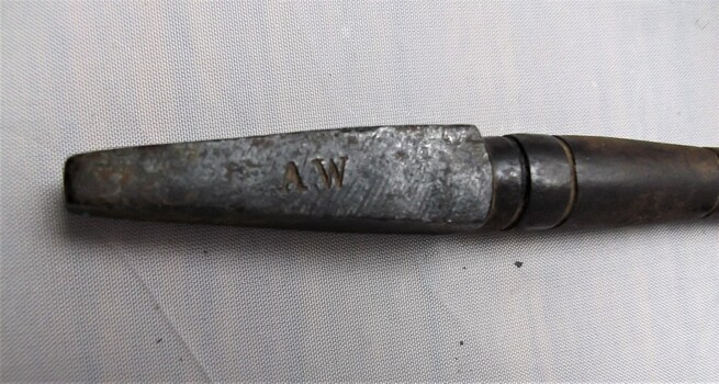 Closer view of A.W engraving 