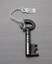 Metal gaol key with bow and prong teeth