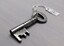 Metal gaol key with bow and prong teeth