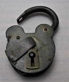 Open padlock with hinged keyhole cover