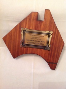 Memorabilia - Plaque, award, 2012