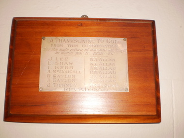 Roll Of Honour WW11, Presbyterian Church, Karyrie, Circa 1946
