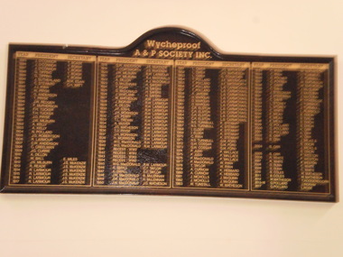 SHOW ROLL, A & P  SOCIETY INC. WYCHEPROOF