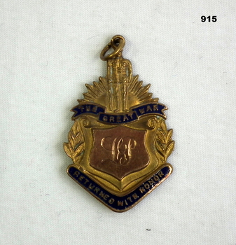 Medallion presented to a soldier from a Shire