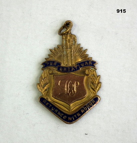 Medallion presented to a soldier from a Shire