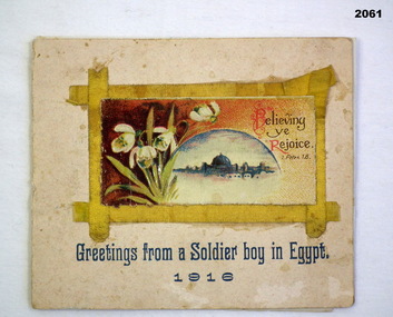 Greeting card from Eygpt in 1916.