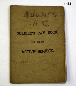 Soldiers pay book used while on active service