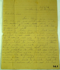 Soldiers letter to his sister from Jordan WW!