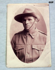 Sepia tone portrait photo AIF soldier WW1