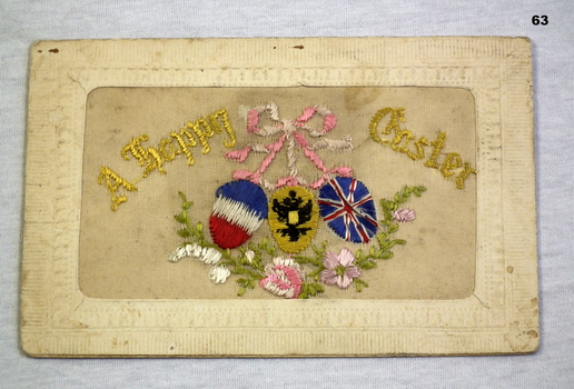  Silk Postcard happy Easter WW1